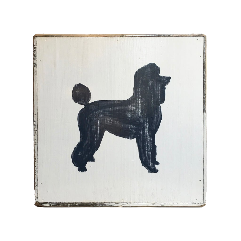 Poodle silhouette painting