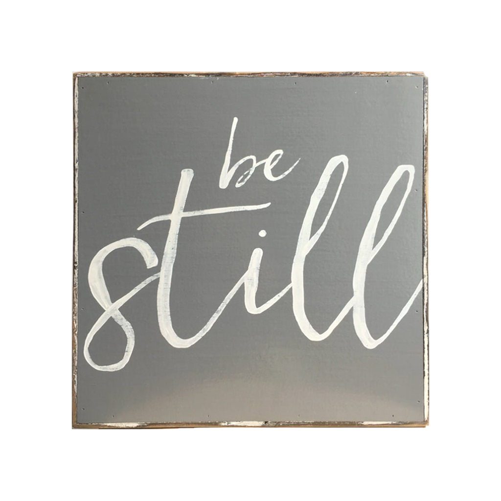 Be still charcoal gray painting