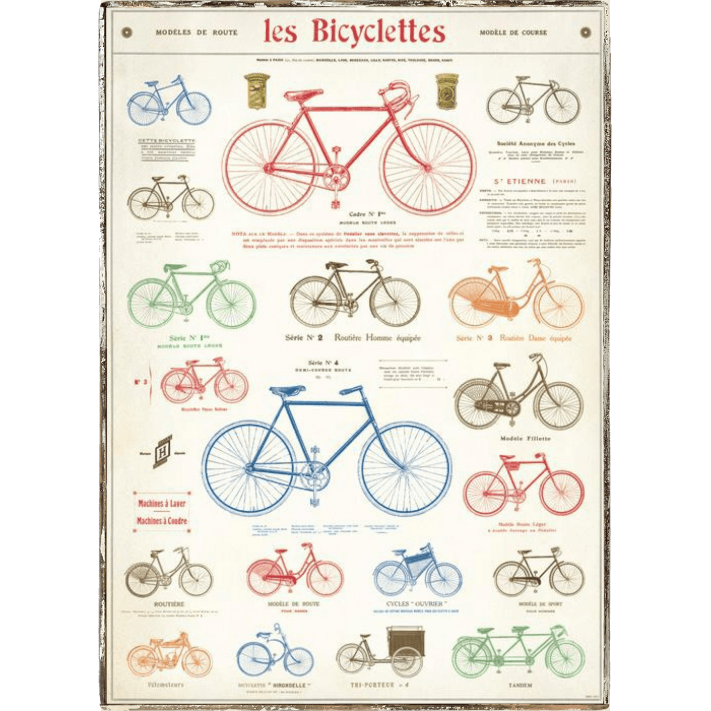 Les Bicyclettes Framed Poster - true RED betty