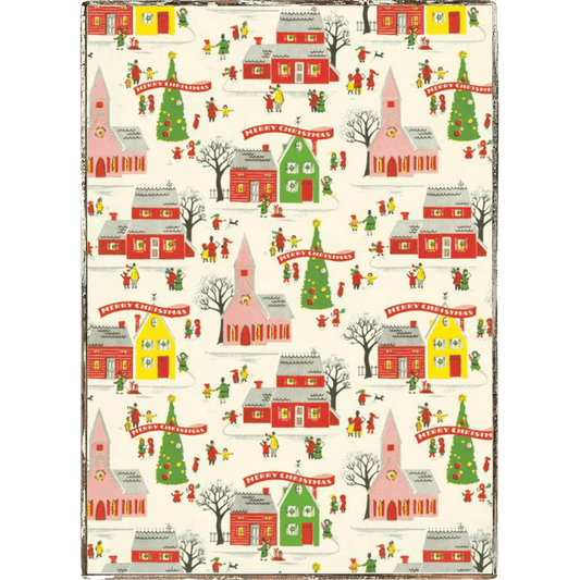 Merry Christmas Village Framed Poster - true RED betty
