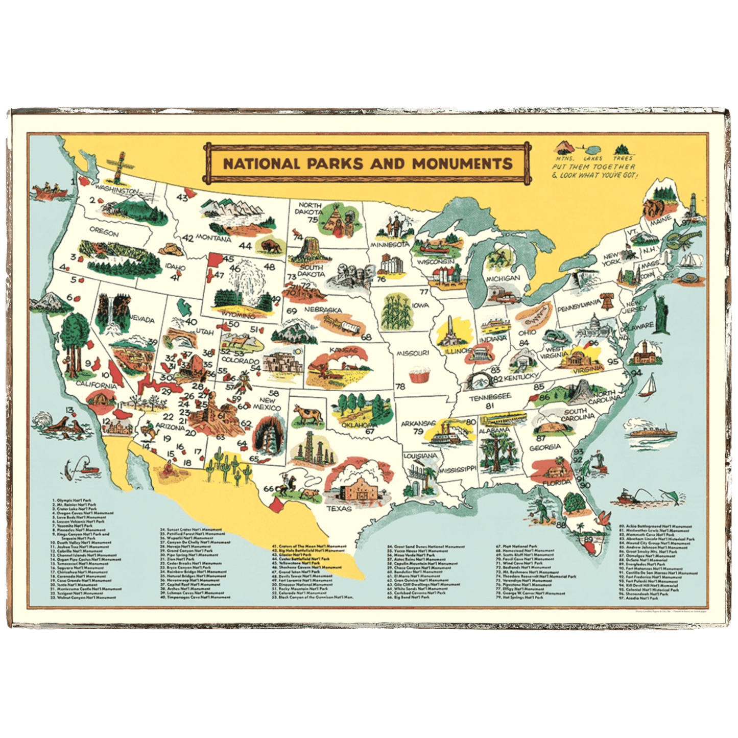 National Parks and Monuments Framed Poster - true RED betty
