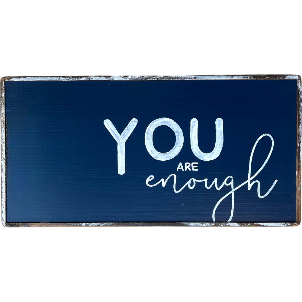 You are enough blue painting
