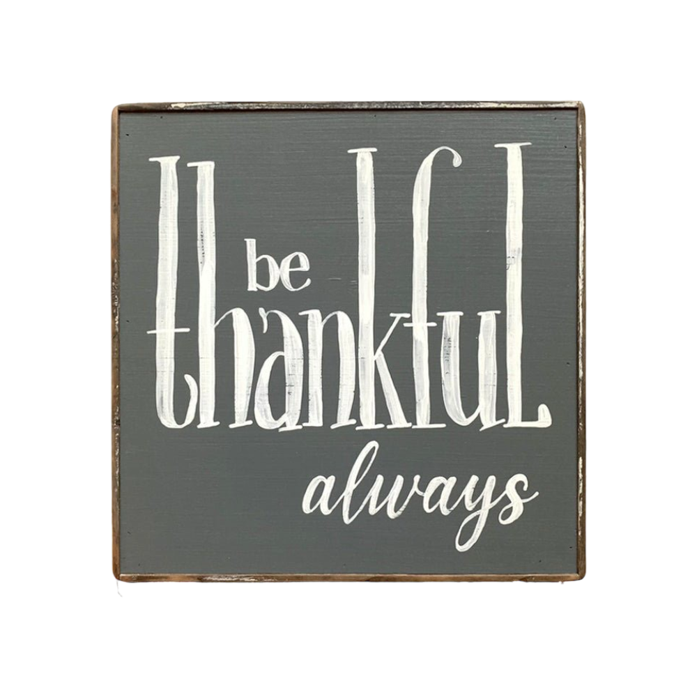 Be thankful charcoal gray painting