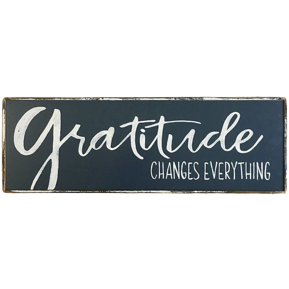 Gratitude Changes Everything blue painting