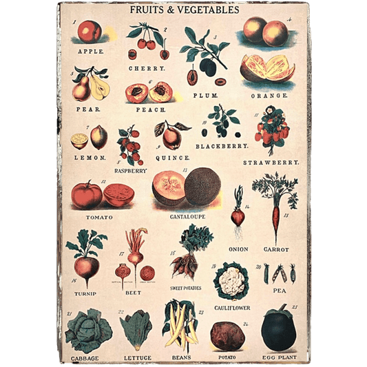 Fruits & Vegetables Framed Poster - true RED betty