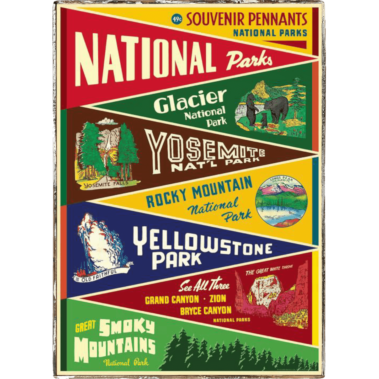 National Parks Pennant Framed Poster - true RED betty