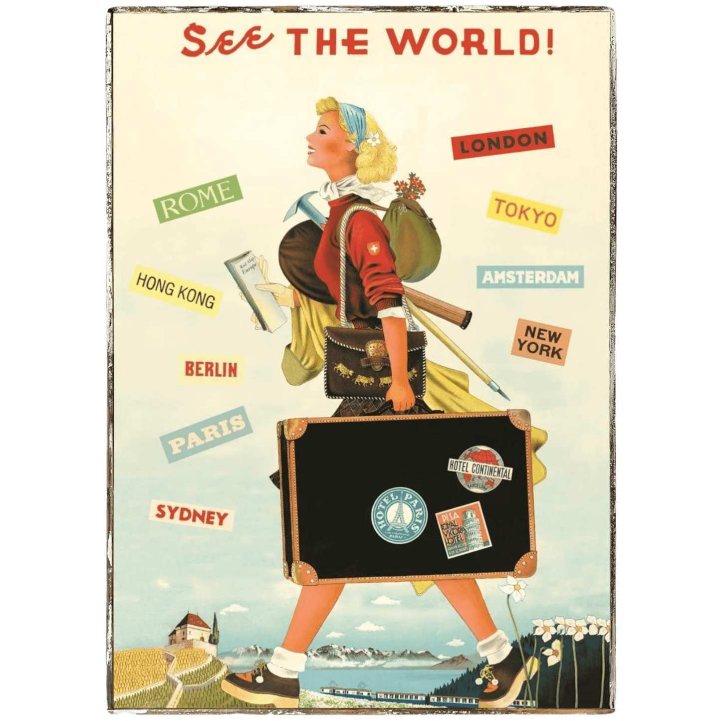 See the World Framed Poster - true RED betty